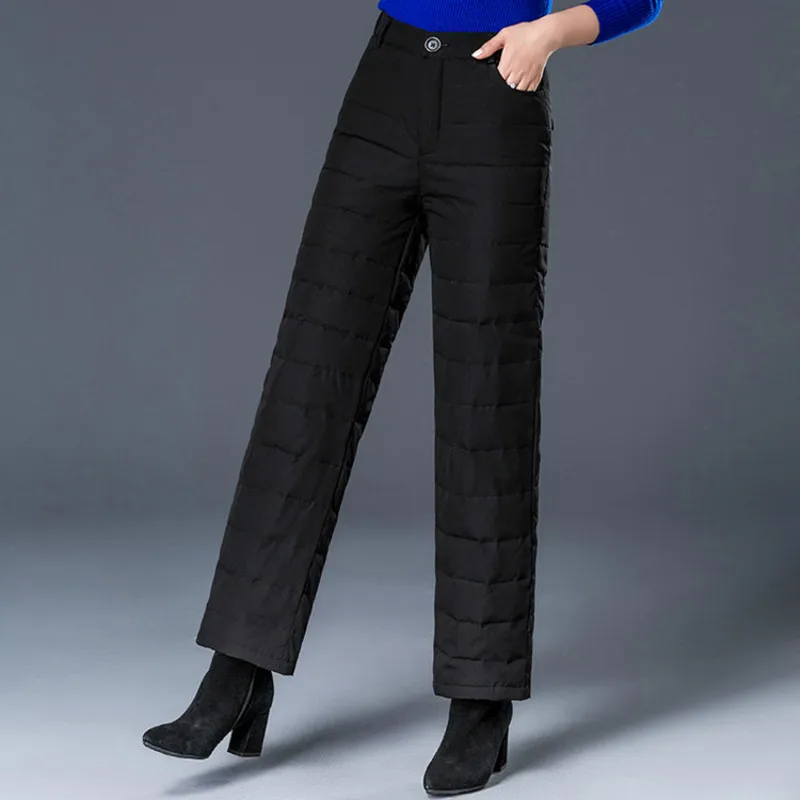 Женские широкие брюки с высокой талией зимние походные теплые ветрозащитные