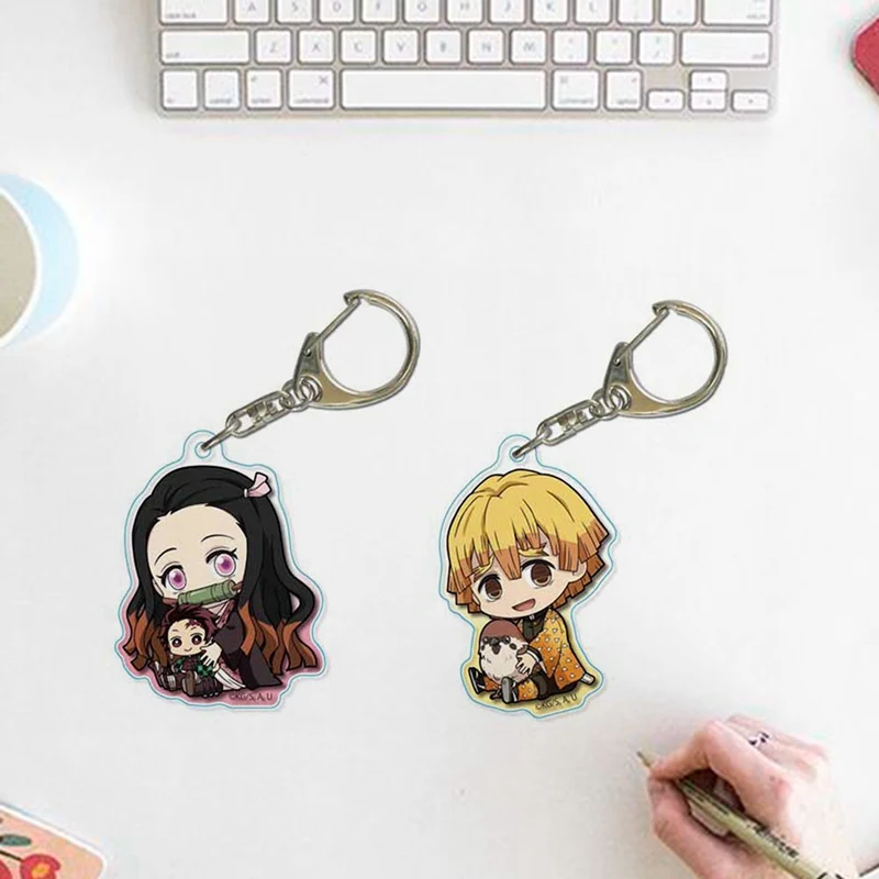 Аниме демон убийца: Kimetsu no Yaiba акриловый брелок для ключей Косплей Аниме Подарки