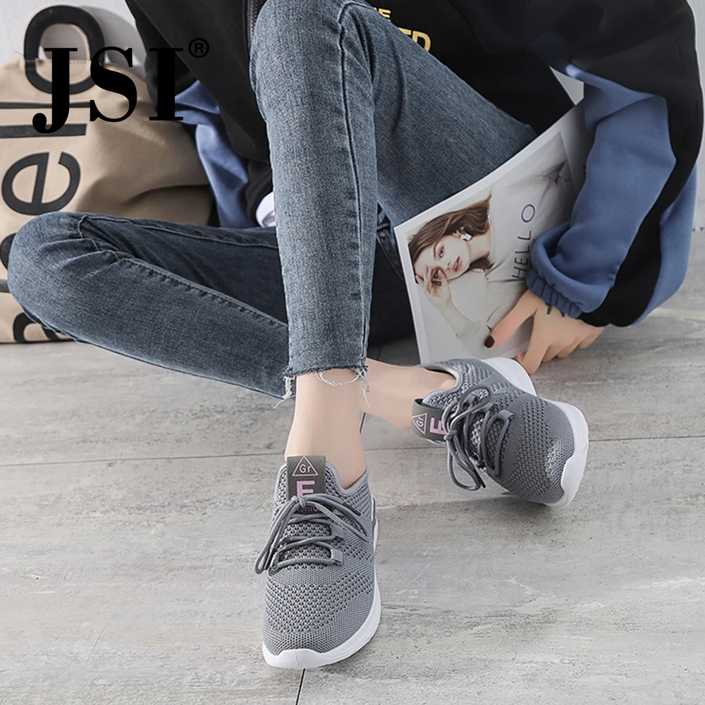 Кроссовки JSI женские сетчатые повседневные уличные сникерсы с круглым носком на