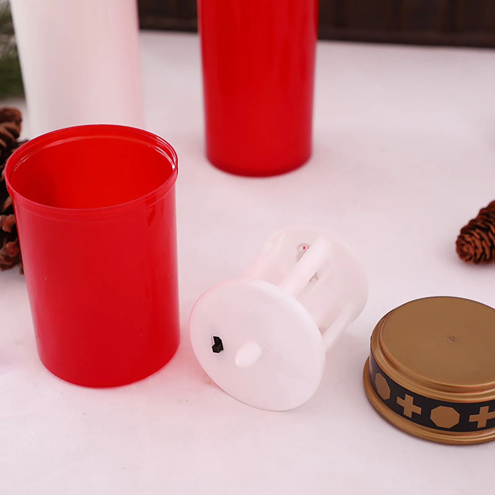 2 шт. беспламенные Свечи крассветодиодный свечи мерцающие без батареи красный