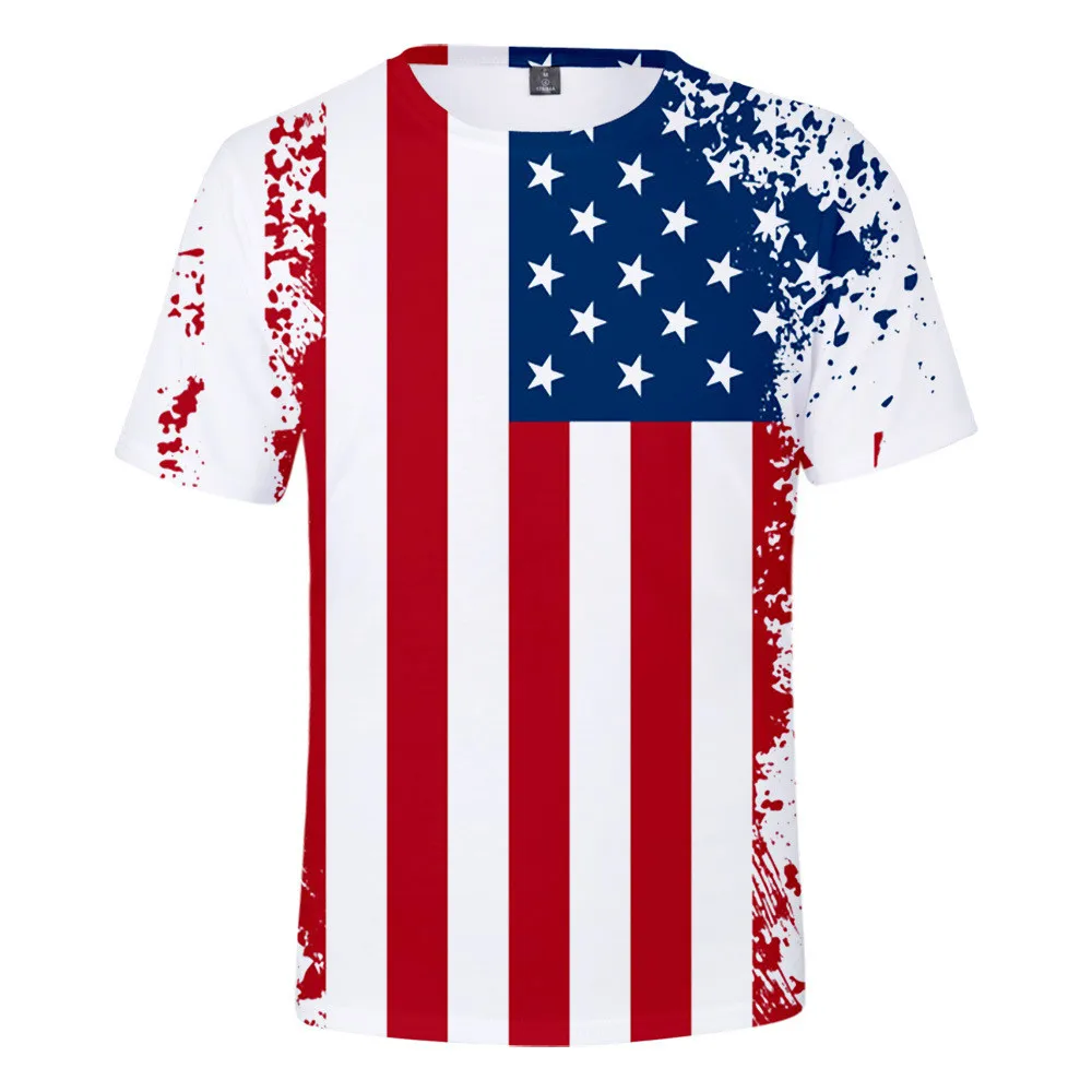 

American Independence Day surrounding trend casual 3D short-sleeved T-shirt men's children's clothing parent-child 2021