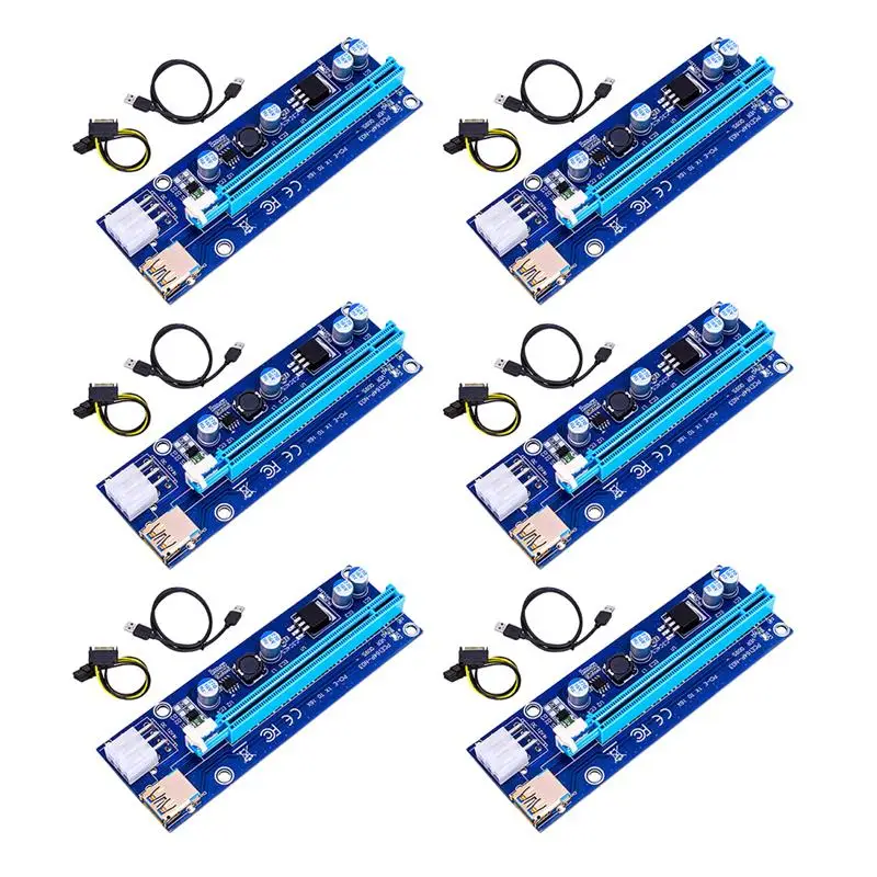 

6 шт., PCI-E карточка-адаптер для майнинга, 6 контактов