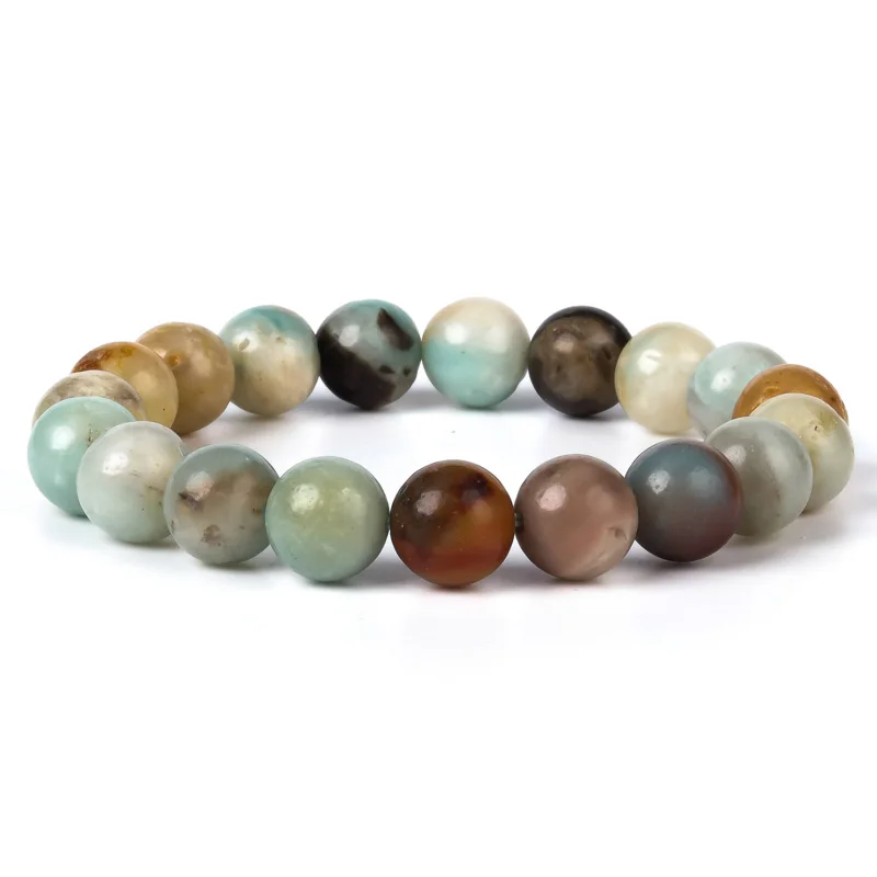 

Natural 6/8/10 mm Grey Amazon Bracelet Jewelry Gift for Men and Women Fashion Energy Charm Bracelet