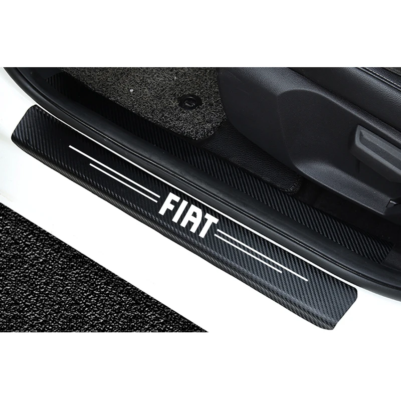 

4PCS Car accessories waterproof carbon fiber sticker Protective for fiat 500 punto abarth stilo ducato palio bravo