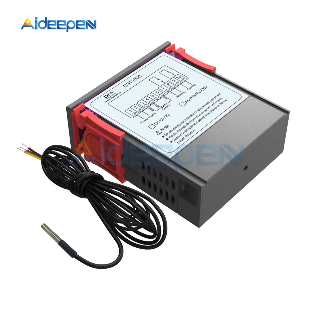 DST1000 STC-1000 12 В 24 в 110 В 220 В светодиодный цифровой регулятор температуры инкубатор терморегулятор Термостат с нагревателем охладитель