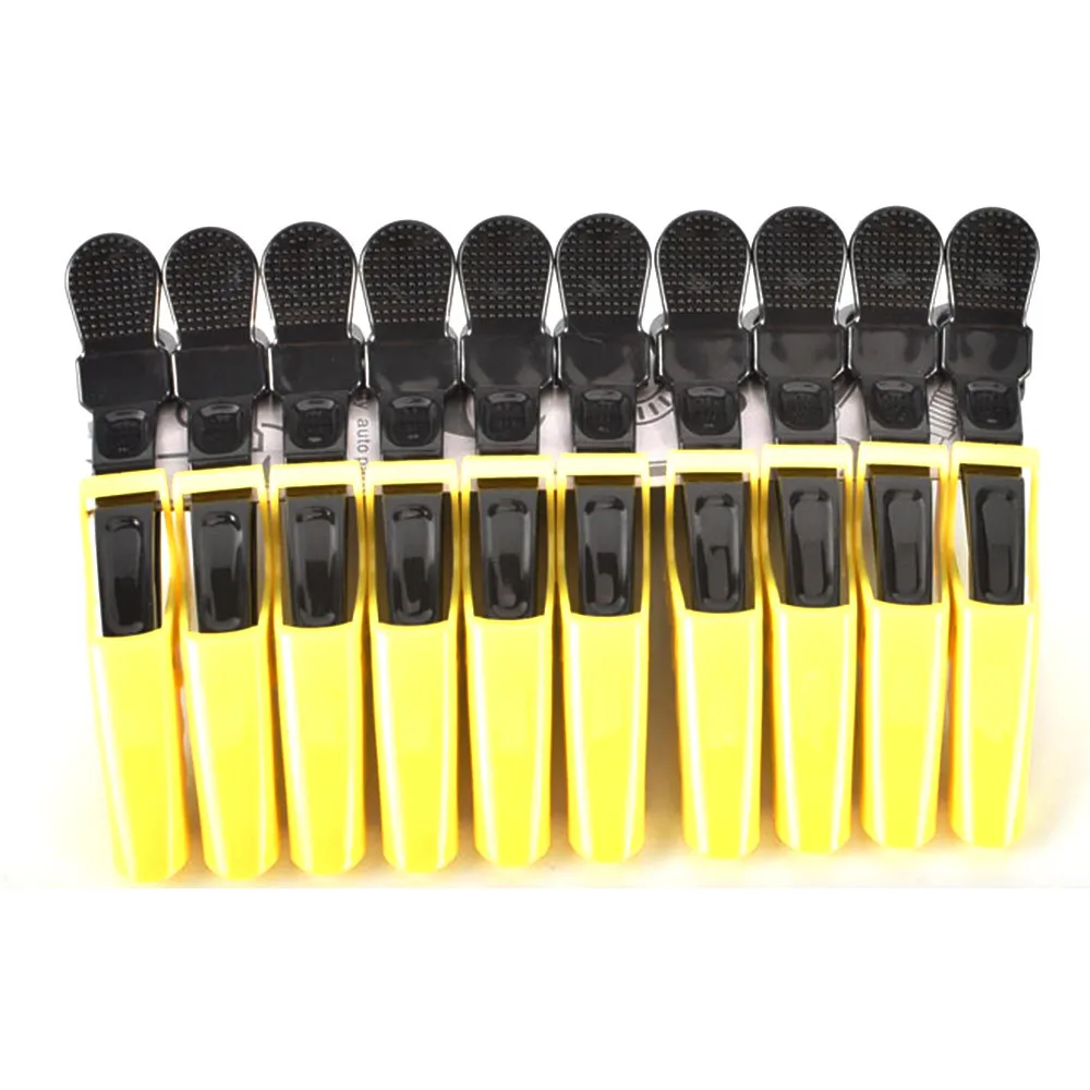 Yellow 10 шт./лот Профессиональный зажим для волос аллигатора для женщин Бобби Булавки шпильки крокодил зажимы для волос для девочек салон Инструменты для укладки - Цвет: Yellow