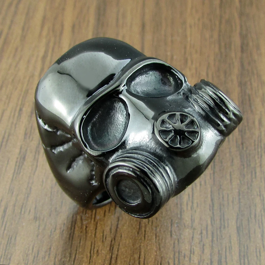 Кольцо мужское из нержавеющей стали 316L серебристое и черное с золотым покрытием