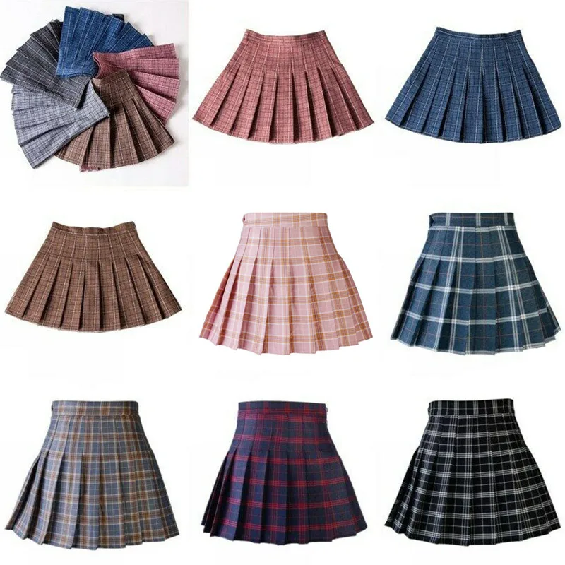 Лидер продаж Женские Плиссированные Теннисные мини юбки с высокой талией и