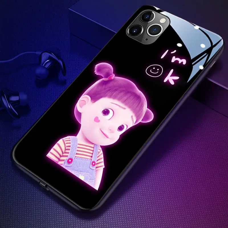 

Loopa LED Call Flash Case for iPhone 12 11 Pro Max X Xr Xs Max 6 7 8 Plus SE 2020 Music message Light Tempered Glass Phone Cove