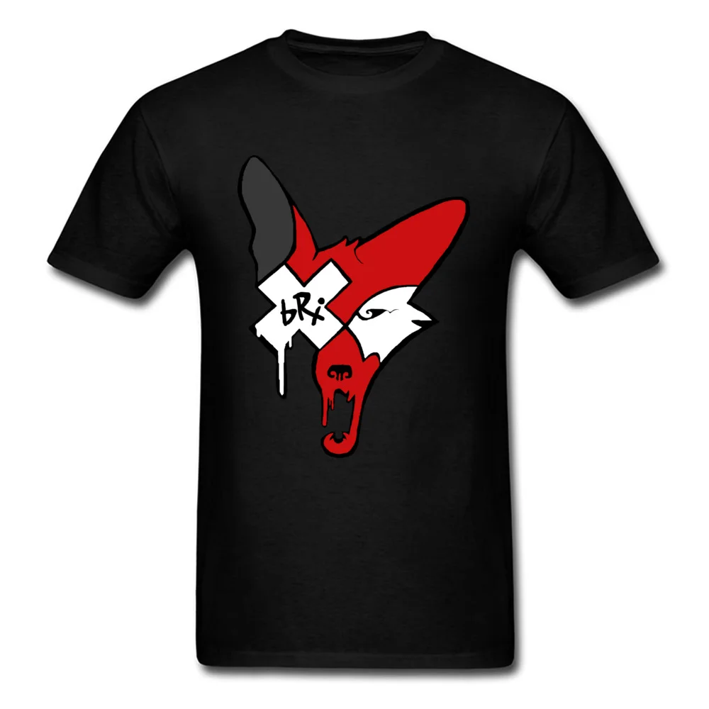 

Fox Print Man's Cartoon T-shirt Youth Different Style Custom Tee Shirt Trendy Short Sleeve Hip-hop Street Wear