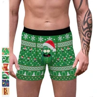 christmas clothing printed mens fashion breathable polyester underwear sterile and comfortable inner wear boxer shorts 2021 new