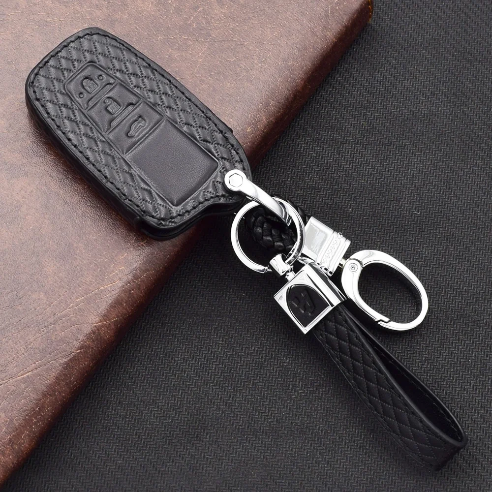 

Microfiber Leather Car Key Case For Toyota Camry 2017 2018 CHR Prius Corolla RAV4 3 Buttons Smart Remote Fob Cover Protector Bag