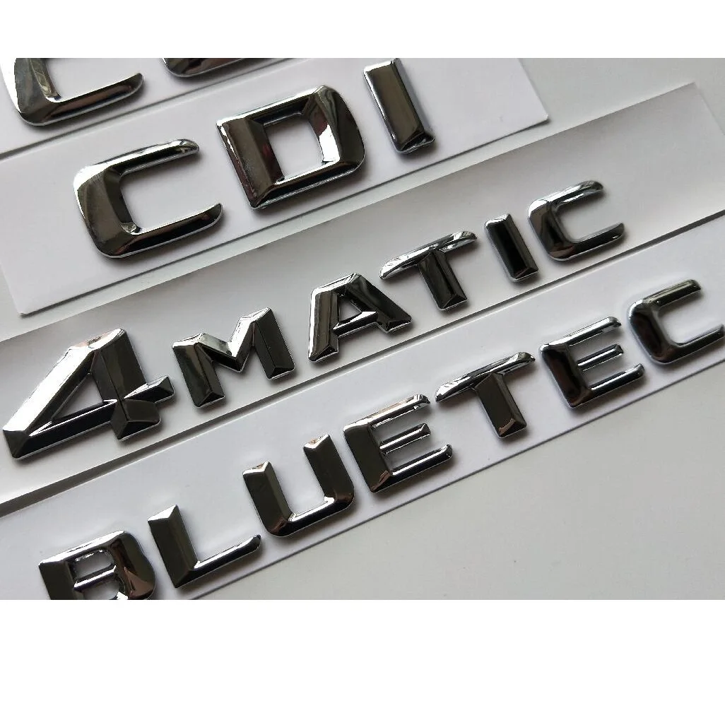Chrome Trunk Letters Number Emblem Emblems Badges for Mercedes Benz AMG W176 W204 W205 X117 X156 X253 W166 W212 W213 W221 W222 images - 6