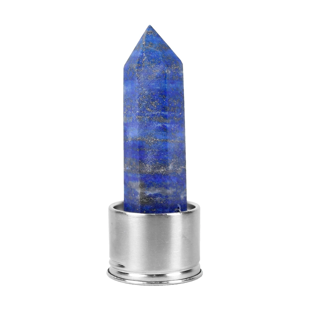 lapis lazuli Натуральный кристалл Колонка энергия здоровый стакан для воды стеклянная бутылка для воды эликсир Кристалл обелиск палочка Исцеление натуральный драгоценный камень кварц - Цвет: lapis lazuli