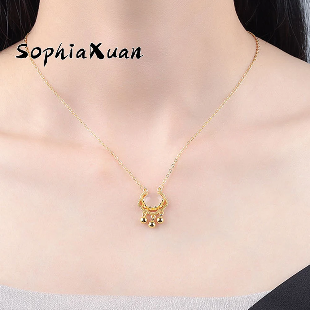 

SophiaXuan Auspicious Clouds Necklace Wishful Thinking Vintage Necklace Chinses Style Bead Necklace for Women Mother's Day Gift