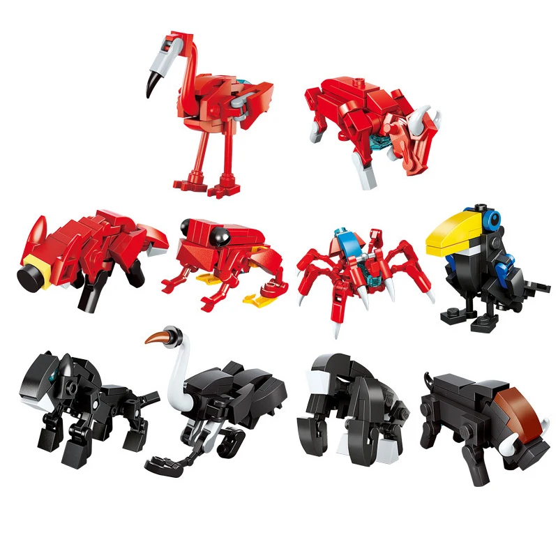 10 в 1 джунгли закон животных вечерние строительные блоки игрушки совместимы с DIY