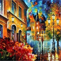gatyztory diy painting by numbers handpainted oil painting street view drawing on canvas kill time unique gift home decoration
