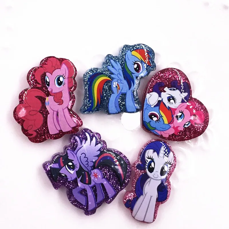 100 шт. оптовая продажа смешанных мультяшных персонажей My Little Poni Animal Horse Icon