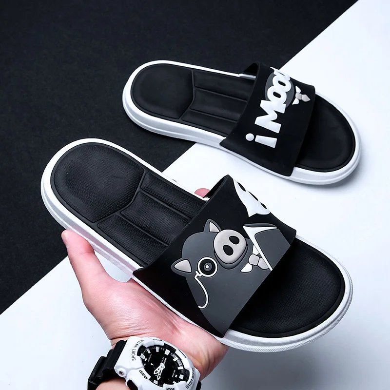 

CYYTL Men Womens Slippers Casual Cartoon Skulls Printed Beach Women Slipper Sandals Summer Slip on Home Flat Bathroom Flip Flops