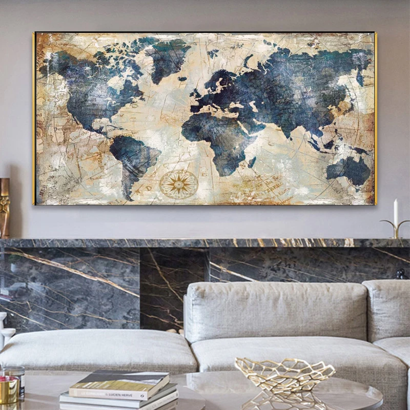 

Big Size Posters World Map Wall Painting Poster And Print Canvas Art On Wall Art Picture For Kids Room Home Decoration No frame