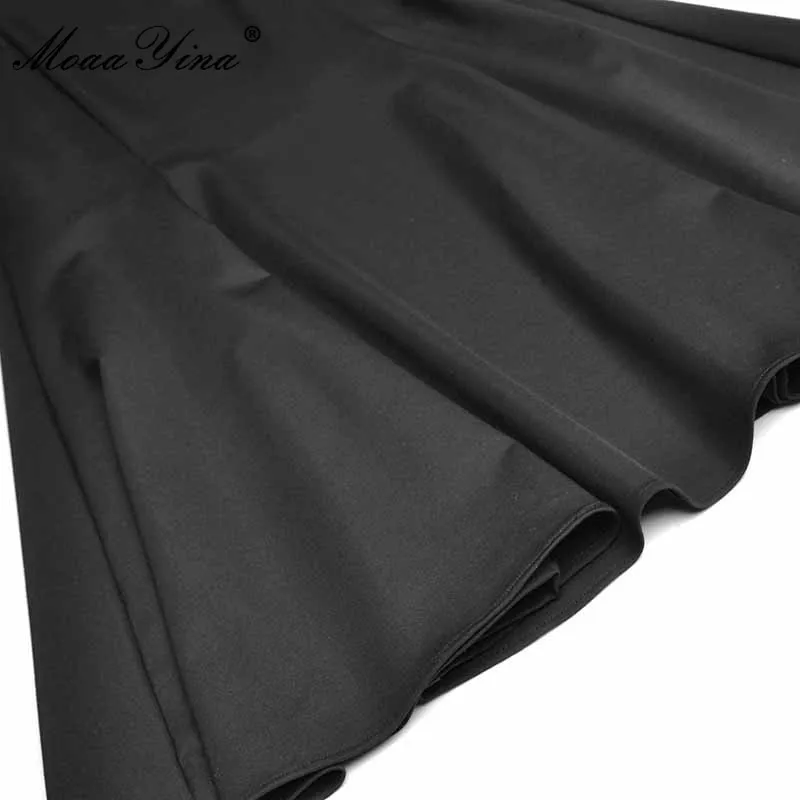 

MoaaYina New 2021 Summer Party Fashion Mermaid Dress Women Long sleeve Hollow out Plaid Print Patchwork Slim Midi Dress Vestidos