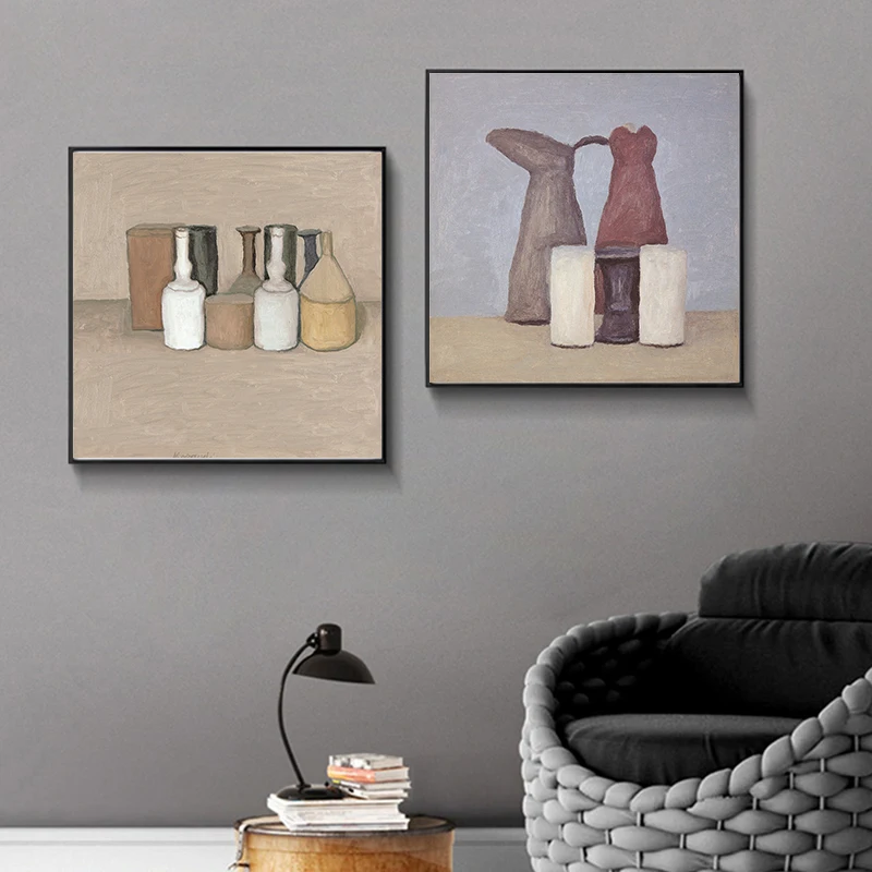 Абстрактная кухонная посуда постеры и принты Morandi Artist Картина на холсте бутылка