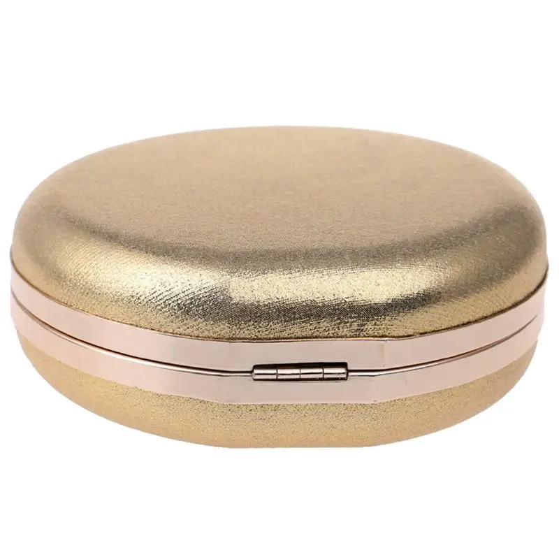 Женские вечерние сумки с круглым вырезом простые клатчи кристаллами золотистые