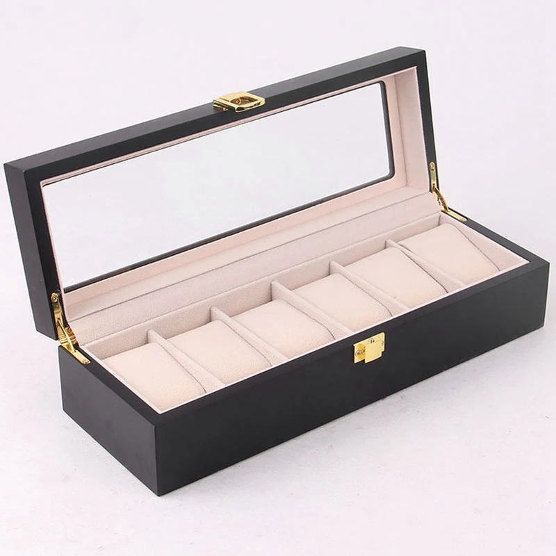 

Beige Lining Wooden Watch Display Case, Glass Topped Wooden Watch Display Case Watch Organizerr,Jewelry Storage