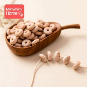 100 детские леггинсы для маленьких Прорезыватель для зубов мини счеты шариков, не содержащих бисфенола-а, Бук деревянная бусина DIY соски с цепочкой, браслет деревянная заготовка для медсестер и рисунком оленя, подарок на продукт