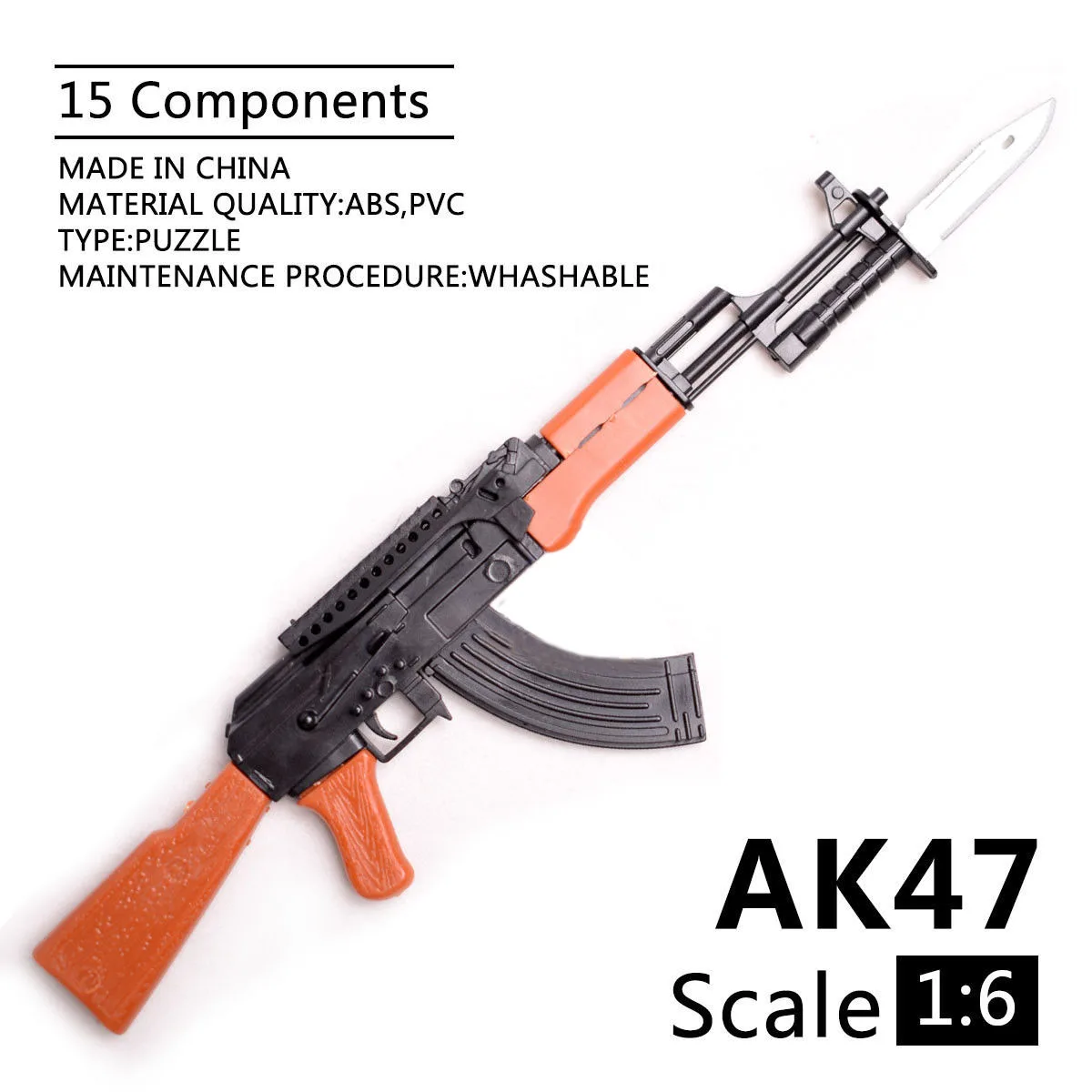 Игрушечная винтовка AK47 в масштабе 1/6 модель пластикового пистолета сборе пазлы