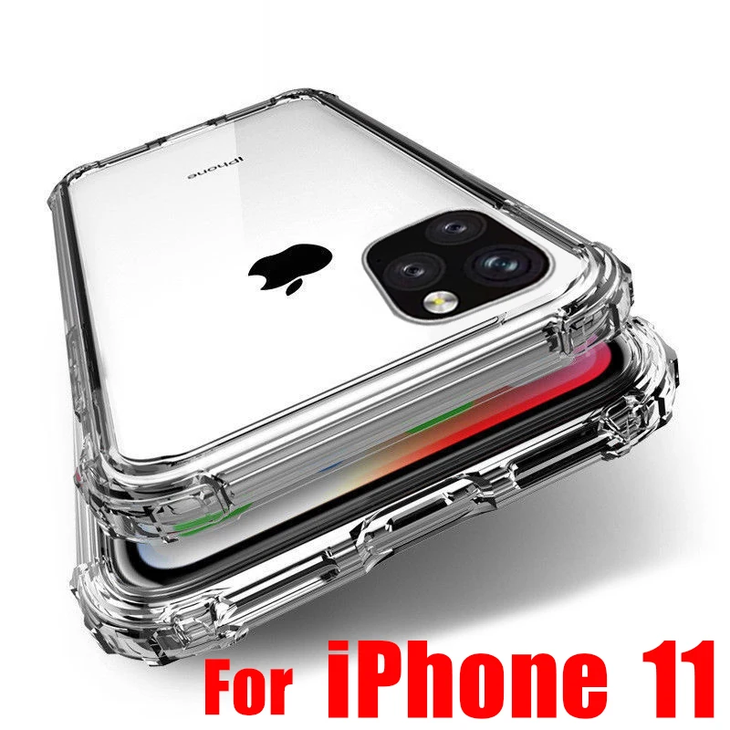 Transparent Case For iPhone 11 Pro Max Silicone Clear Cover XR X XS 6 7 8 Plus Heavy Duty Protecion |