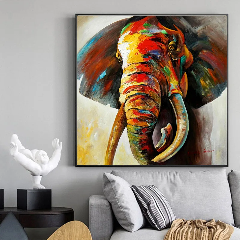 

Abstract Animals Oil Paintings on Canvas Wall Art Posters and Prints Cute Dog Pig Monkey Canvas Pictures for Kids Room Decor