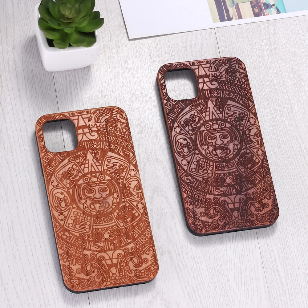 

Mayan Calendar Ancient Real Wood Phone Case Coque Funda For iPhone 12 Mini 6 6S 6Plus 7 7Plus 8 8Plus X XR XS Max 11 Pro Max