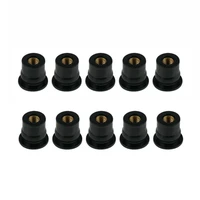 10pcs kit nuts damper panel m6 neoprene parts replacement replaces universal