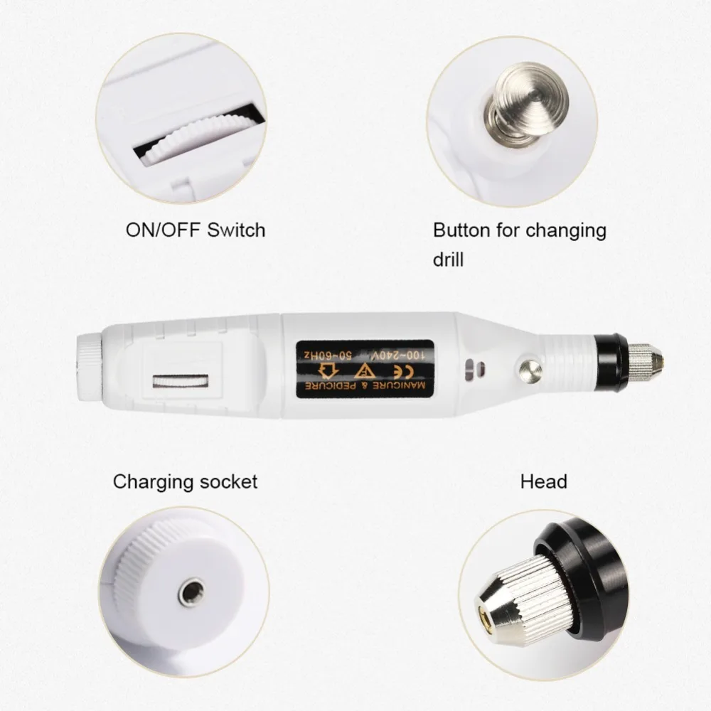 Электрический сверлильный станок COASCELIA USB для ногтей, набор для маникюрных сверл, аксессуары для дизайна ногтей, ручка для педикюра, пилочка для ногтей, набор инструментов для дизайна ногтей