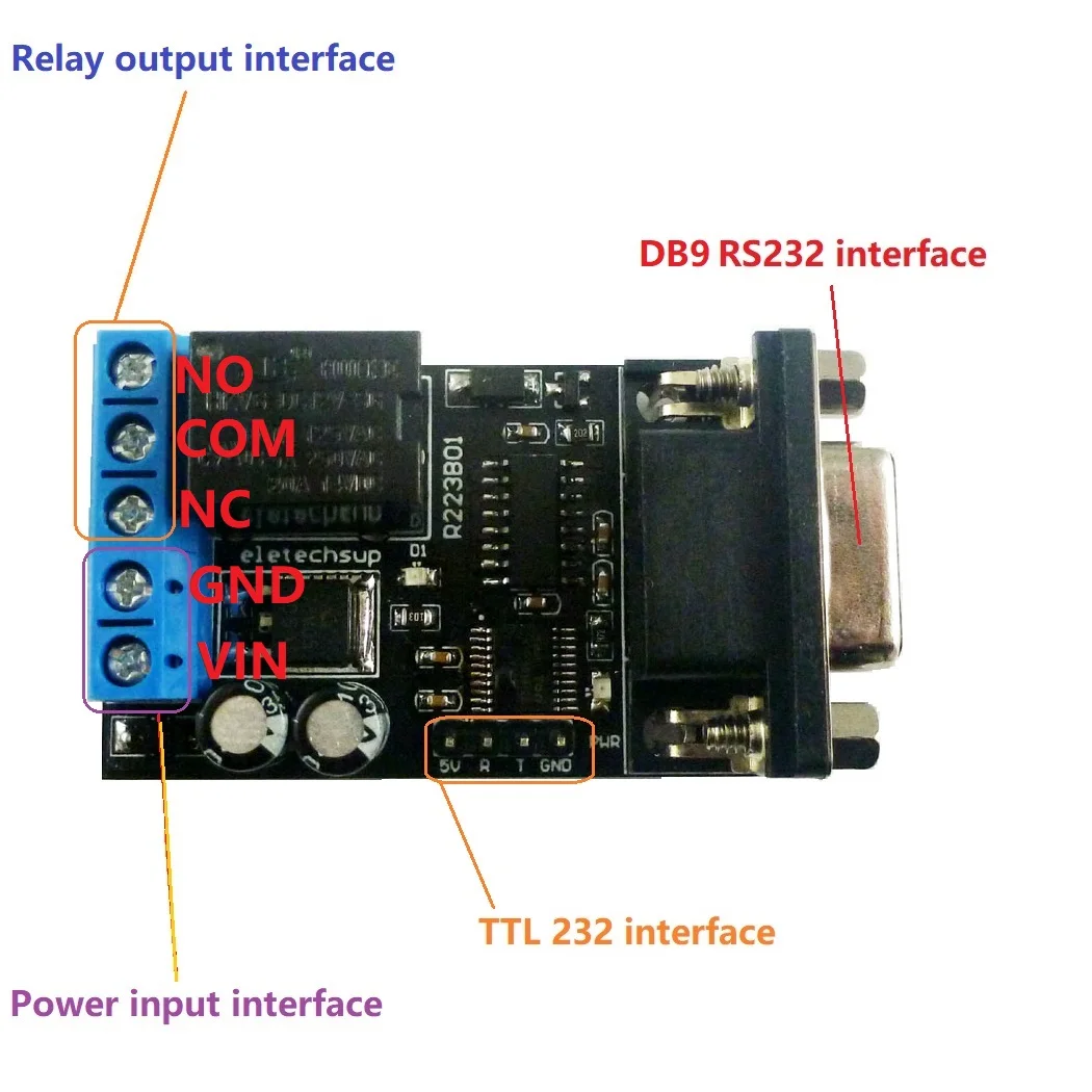 DC 12V PC COM DB9 RS232 реле задержки последовательного порта ARM MCU UART коммутационная плата