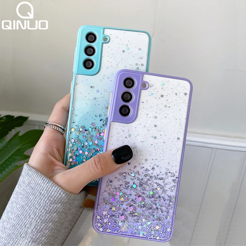 Роскошный блестящий чехол с блестками для Samsung Galaxy A72 A52 A32 4G A12 S20 FE S21 Plus Note 20 Ultra A51 A71