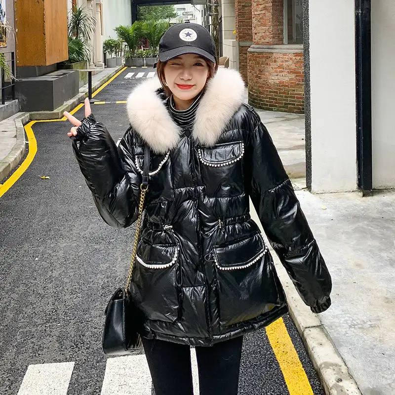 

2021 зимний Корейский Молодежный кардиган с капюшоном и длинными рукавами, яркая теплая хлопковая одежда для защиты лица от мойки