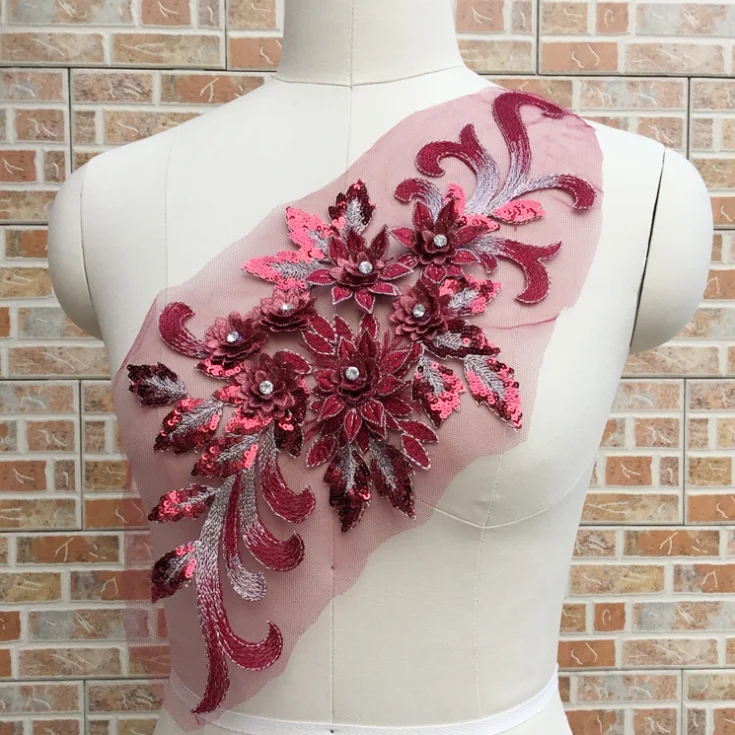 Кружевная аппликация для свадебных платьев 5 шт. 39 5*19 см аксессуары сделай сам с 3D