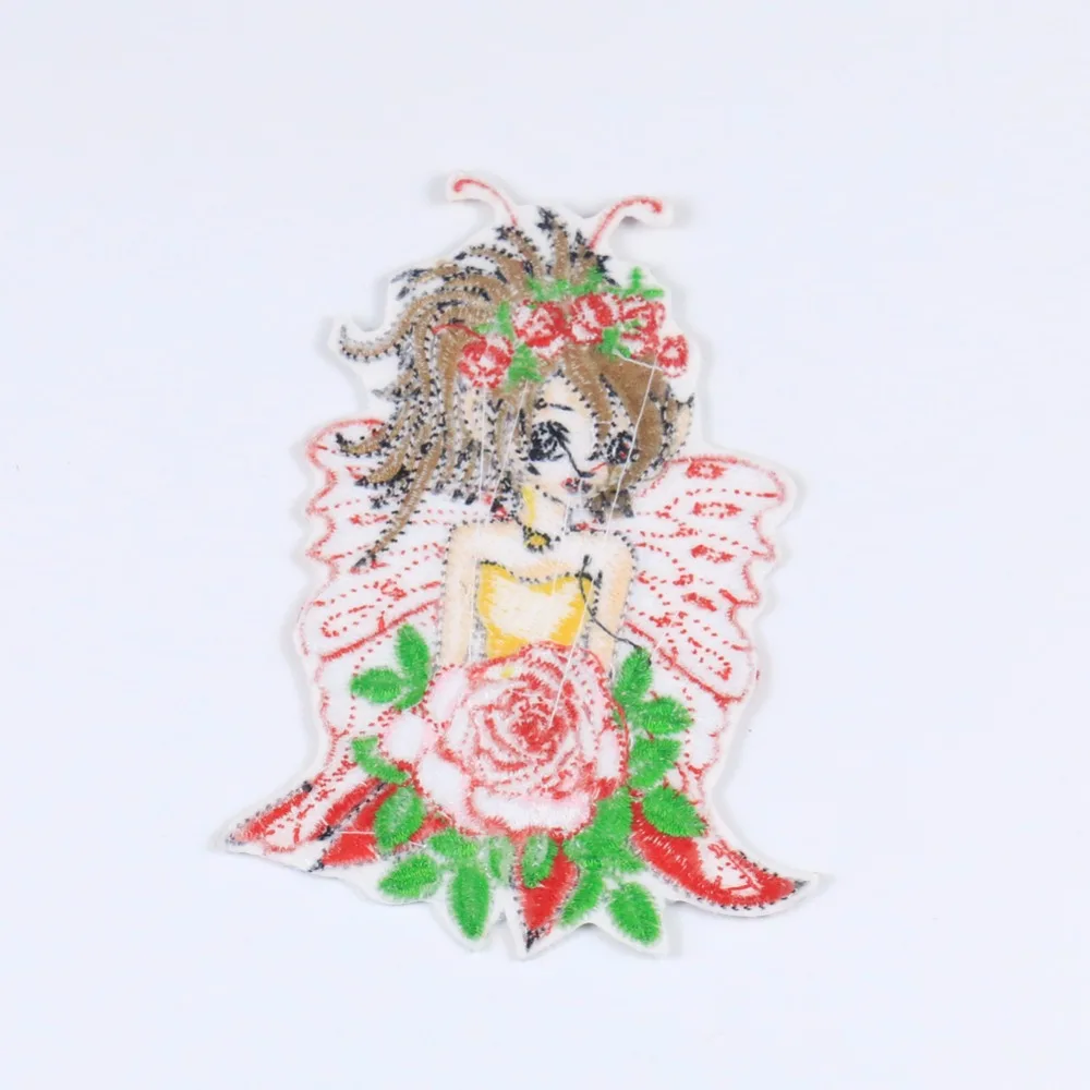 1 предмет Цветочная феи роза мультяшная тема вышивка нашивка железная аппликация