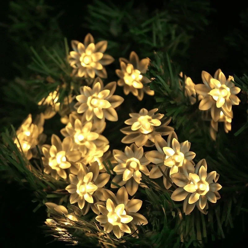 

Christmas Decorations Lotus Outdoor Solar Lights String Christmas Garland 2022 New Year Xmas Navidad Christmas Tree Decorations