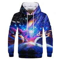 universe starry sky element 3d printing mens and womens autumn and winter hoodies couples custom street super size clothing