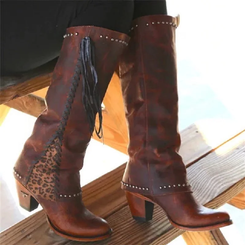 Botas mujer Женские сапоги до колена Сезон осень зима Женская обувь из искусственной