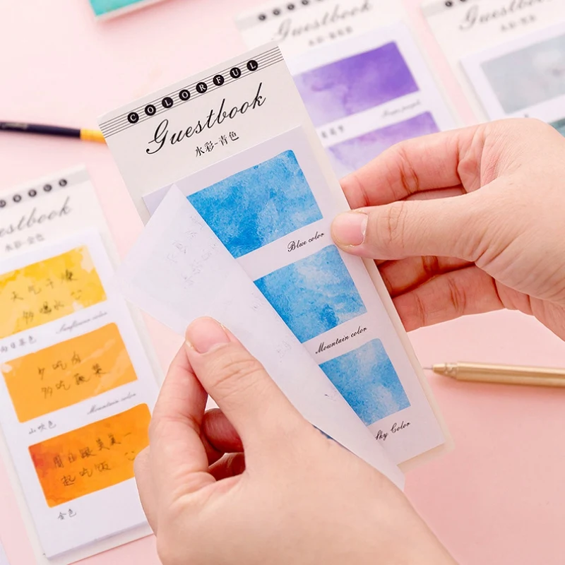 1 шт красочный сон акварель Блокнот Бумага бумаги для заметок на клейкой основе