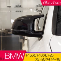 excellent facelifted side wing modified for bmw f25 x3 f26 x4 f15 x5 f16 x6 14 18 mirror cover caps black carbon fiber look