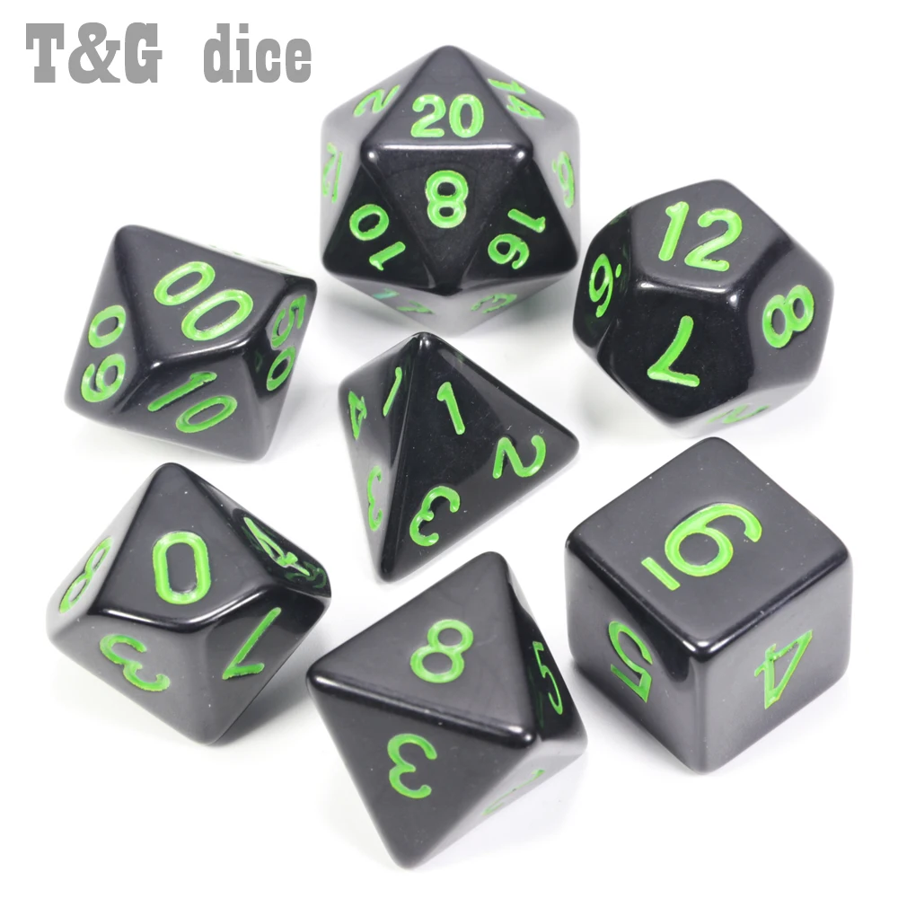 Самая низкая цена! 7 шт./компл. акриловые полигедрические игры TRPG для DND
