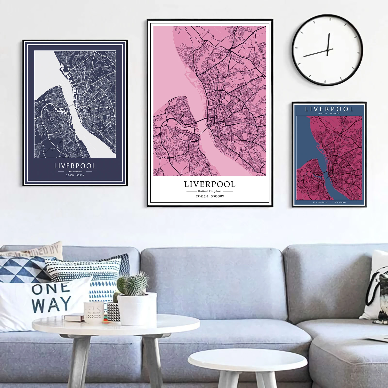 Liverpool Harbour City Maps United Kingdom Canvas Paintings Colorful Map Vintage Kraft Posters Coated Art Prints Home Decor Gift | Дом и сад