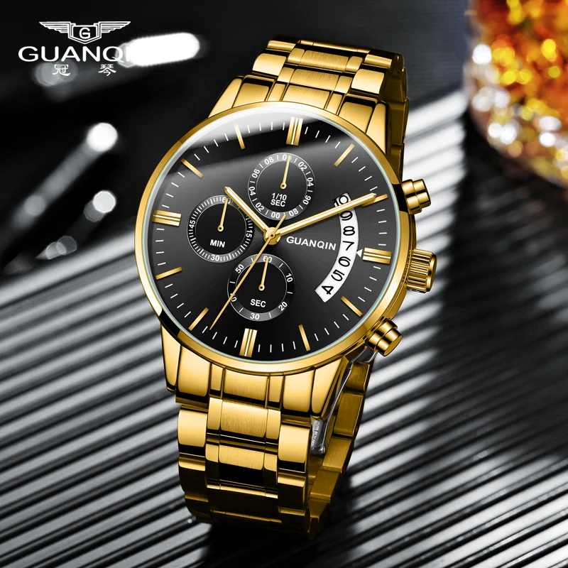 GUANQIN Relogio Masculino мужские часы Роскошные Известный Топ бренд Мужская мода