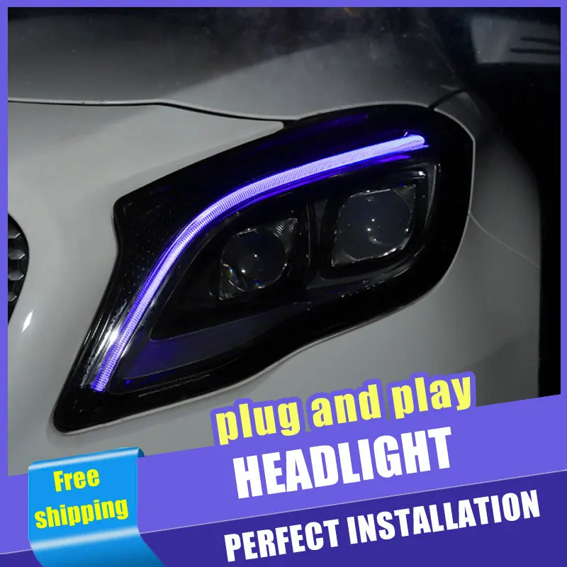 2 шт. автомобиль Стиль светодиодный фары для Benz GLA 15-18 фара все DRL Объектив Двойной