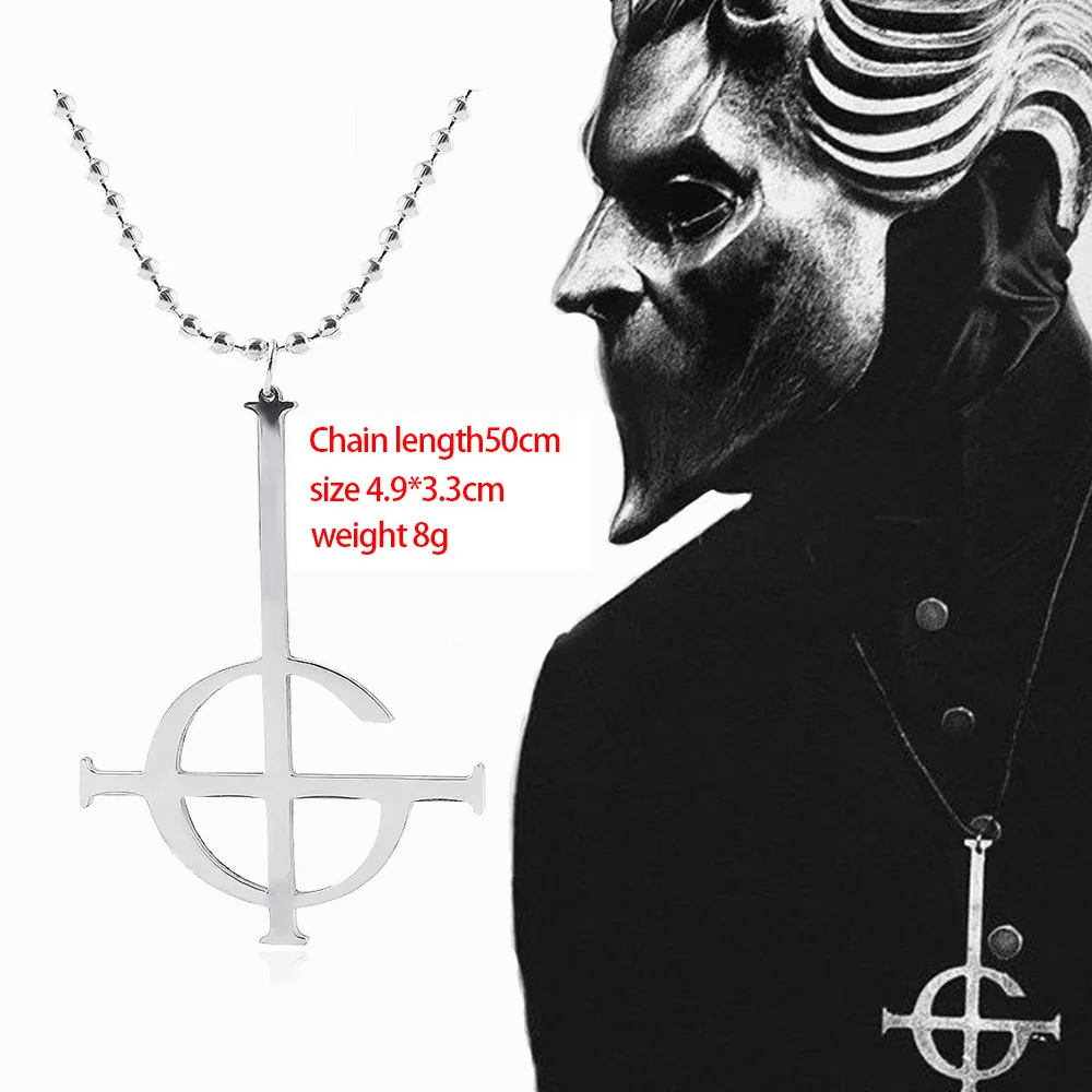 Ожерелье из нержавеющей стали с крестом призраком без имени для женщин и мужчин